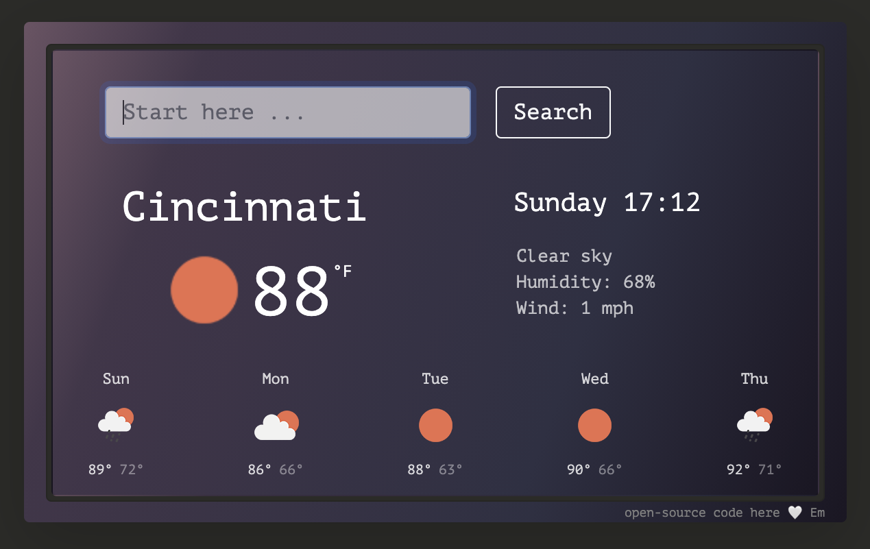 react weather app